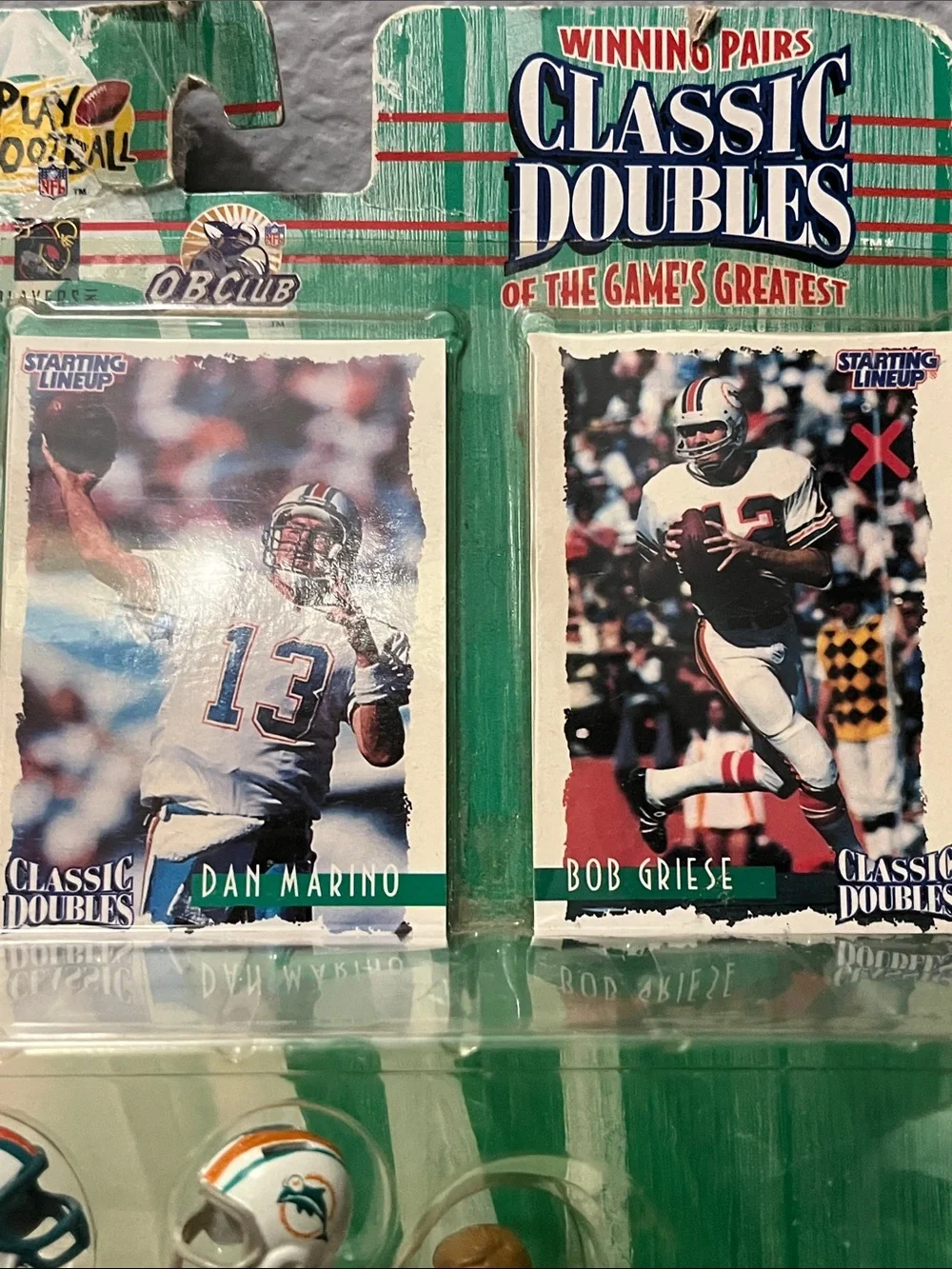 1997 Starting Lineup Classic Doubles Dan Marino Bob Griese Miami Dolphins Kenner